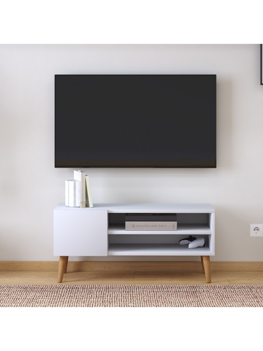 Έπιπλο τηλεόρασης Porto Megapap από μελαμίνη χρώμα λευκό 90x32x42εκ. Έπιπλο τηλεόρασης Porto Megapap από μελαμίνη χρώμα λευκό 90x32x42εκ.