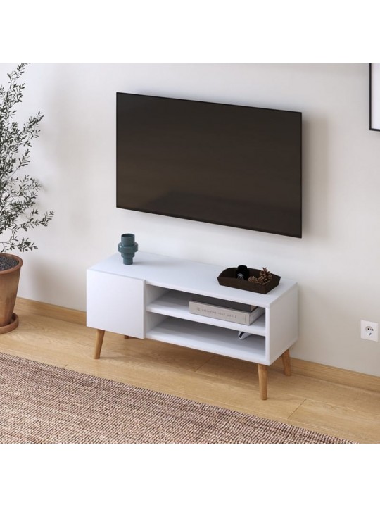 Έπιπλο τηλεόρασης Porto Megapap από μελαμίνη χρώμα λευκό 90x32x42εκ. Έπιπλο τηλεόρασης Porto Megapap από μελαμίνη χρώμα λευκό 90x32x42εκ.