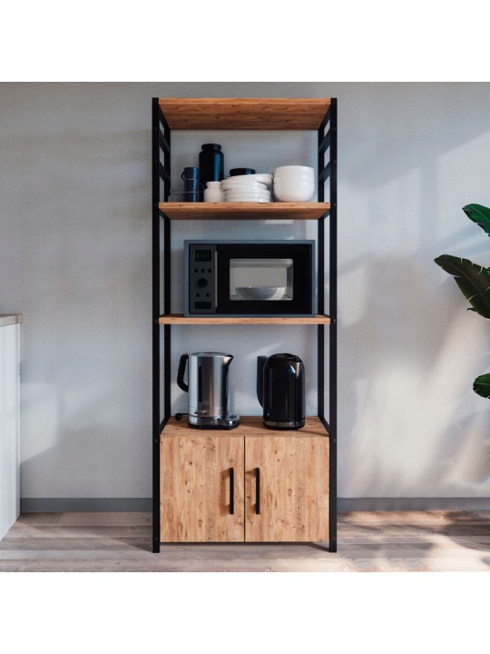 Έπιπλο κουζίνας Agero Megapap μεταλλικό - μελαμίνης χρώμα μαύρο - pine oak 56,1x30x138,3εκ. Έπιπλο κουζίνας Agero Megapap μεταλλικό - μελαμίνης χρώμα μαύρο - pine oak 56,1x30x138,3εκ.