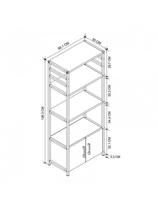 Έπιπλο κουζίνας Agero Megapap μεταλλικό - μελαμίνης χρώμα μαύρο - pine oak 56,1x30x138,3εκ. Έπιπλο κουζίνας Agero Megapap μεταλλικό - μελαμίνης χρώμα μαύρο - pine oak 56,1x30x138,3εκ.