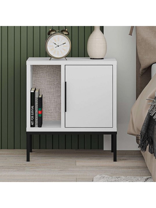 Κομοδίνο Glynn Megapap χρώμα λευκό 45x35x50εκ. Κομοδίνο Glynn Megapap χρώμα λευκό 45x35x50εκ.