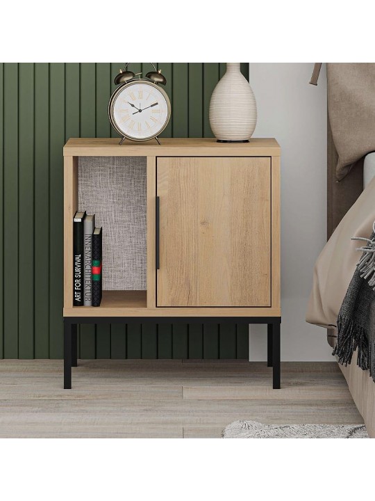 Κομοδίνο Glynn Megapap χρώμα saphhire oak 45x35x50εκ. Κομοδίνο Glynn Megapap χρώμα saphhire oak 45x35x50εκ.