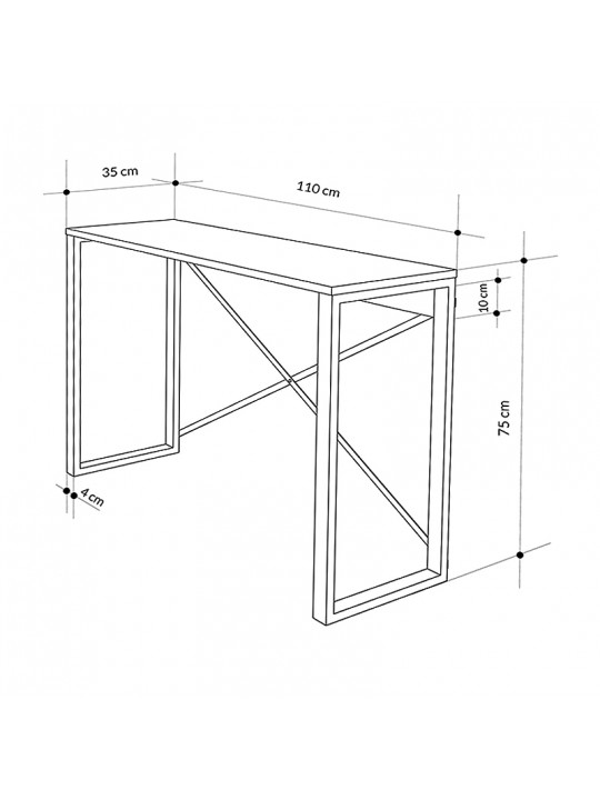 Κονσόλα Archie Megapap χρώμα γκρι ρετρό - μαύρο 110x35x75εκ. Κονσόλα Archie Megapap χρώμα γκρι ρετρό - μαύρο 110x35x75εκ.