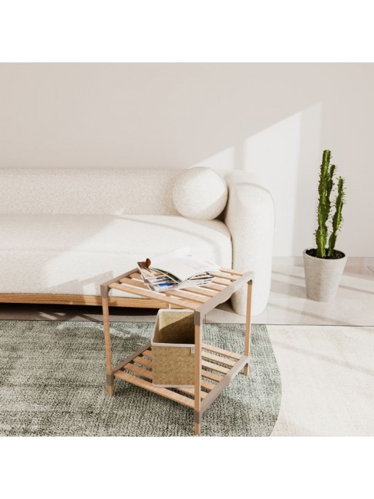 Τραπεζάκι βοηθητικό - κομοδίνο ξύλινο - πλαστικό χρώμα φυσικό - μπεζ 41x33x45εκ. Τραπεζάκι βοηθητικό - κομοδίνο ξύλινο - πλαστικό χρώμα φυσικό - μπεζ 41x33x45εκ.