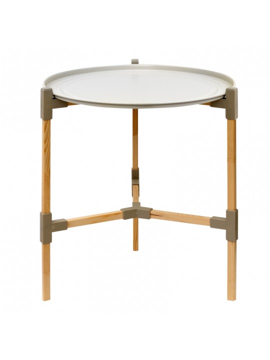 Τραπεζάκι βοηθητικό ξύλινο - πλαστικό χρώμα μπεζ Φ46x53εκ. Τραπεζάκι βοηθητικό ξύλινο - πλαστικό χρώμα μπεζ Φ46x53εκ.