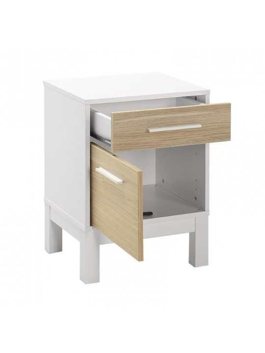 Κομοδίνο London Megapap χρώμα λευκό - oak 45x41x60εκ. Κομοδίνο London Megapap χρώμα λευκό - oak 45x41x60εκ.
