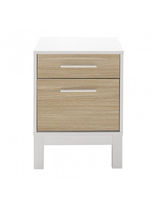 Κομοδίνο London Megapap χρώμα λευκό - oak 45x41x60εκ. Κομοδίνο London Megapap χρώμα λευκό - oak 45x41x60εκ.