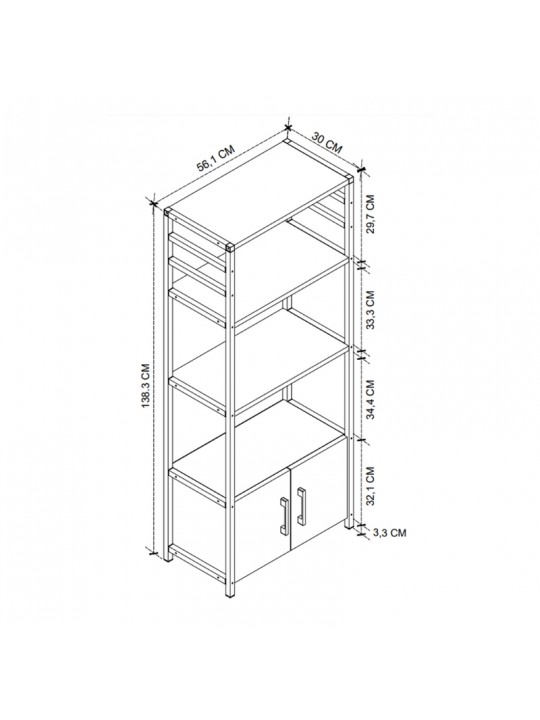 Έπιπλο κουζίνας Agero Megapap μεταλλικό - μελαμίνης χρώμα ανθρακί 56,1x30x138,3εκ. Έπιπλο κουζίνας Agero Megapap μεταλλικό - μελαμίνης χρώμα ανθρακί 56,1x30x138,3εκ.