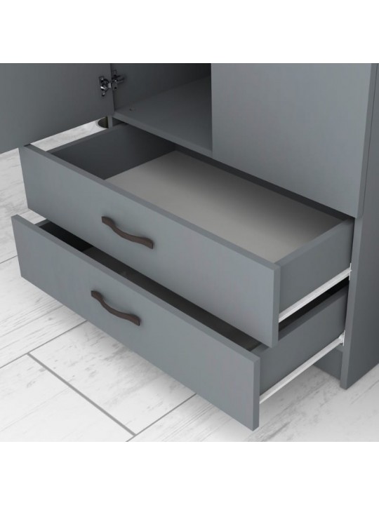 Ντουλάπα ρούχων Ricardo Megapap δίφυλλη χρώμα ανθρακί 80x51,8x181εκ. Ντουλάπα ρούχων Ricardo Megapap δίφυλλη χρώμα ανθρακί 80x51,8x181εκ.