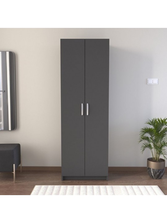 Ντουλάπα ρούχων - Παπουτσοθήκη Renso Megapap δίφυλλη χρώμα ανθρακί 59,8x37,8x178,5εκ. Ντουλάπα ρούχων - Παπουτσοθήκη Renso Megapap δίφυλλη χρώμα ανθρακί 59,8x37,8x178,5εκ.