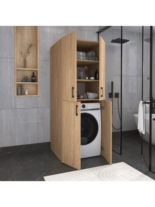 Ντουλάπα μπάνιου - Έπιπλο πλυντηρίου Millay Megapap χρώμα sapphire oak 70x70x180εκ. Ντουλάπα μπάνιου - Έπιπλο πλυντηρίου Millay Megapap χρώμα sapphire oak 70x70x180εκ.