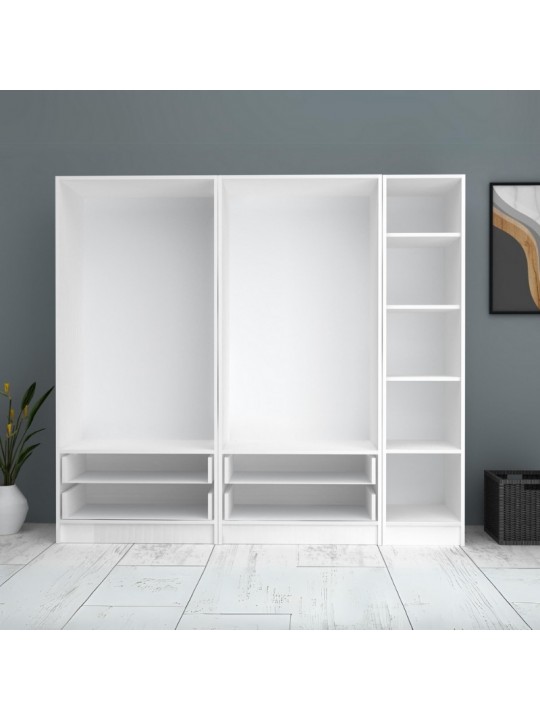 Ντουλάπα ρούχων Ricardo Megapap πεντάφυλλη με συρτάρια χρώμα λευκό 200x51,8x181εκ. Ντουλάπα ρούχων Ricardo Megapap πεντάφυλλη με συρτάρια χρώμα λευκό 200x51,8x181εκ.