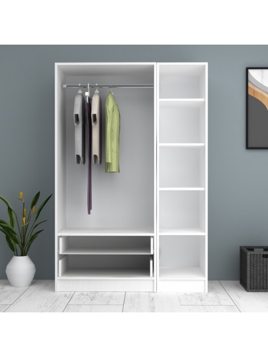 Ντουλάπα ρούχων Ricardo Megapap τρίφυλλη με συρτάρια χρώμα λευκό 120x51,8x181εκ. Ντουλάπα ρούχων Ricardo Megapap τρίφυλλη με συρτάρια χρώμα λευκό 120x51,8x181εκ.