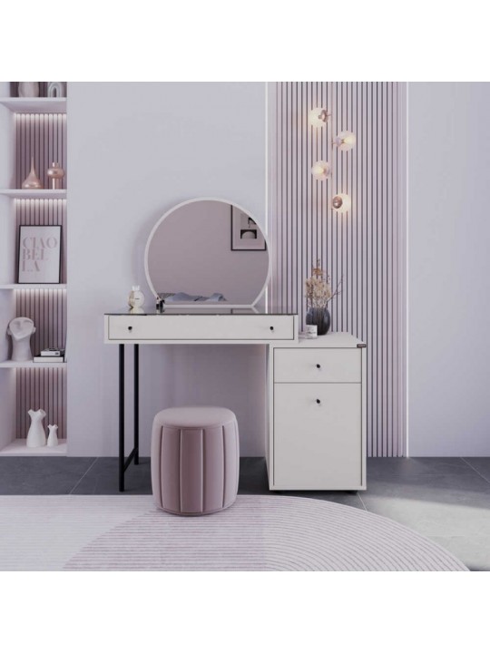 Τουαλέτα με καθρέπτη Dior Megapap χρώμα λευκό του πάγου 108x45x130εκ. Τουαλέτα με καθρέπτη Dior Megapap χρώμα λευκό του πάγου 108x45x130εκ.