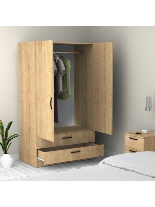 Ντουλάπα ρούχων Victoria Megapap δίφυλλη με συρτάρια χρώμα φυσικό οξιάς 100x60x181εκ. Ντουλάπα ρούχων Victoria Megapap δίφυλλη με συρτάρια χρώμα φυσικό οξιάς 100x60x181εκ.