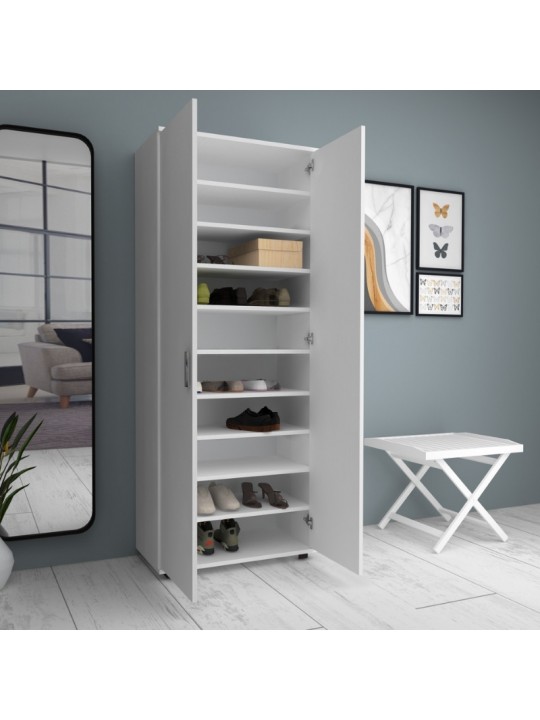 Ντουλάπα ρούχων - παπουτσοθήκη Eric Megapap δίφυλλη χρώμα λευκό 76x36x187εκ. Ντουλάπα ρούχων - παπουτσοθήκη Eric Megapap δίφυλλη χρώμα λευκό 76x36x187εκ.