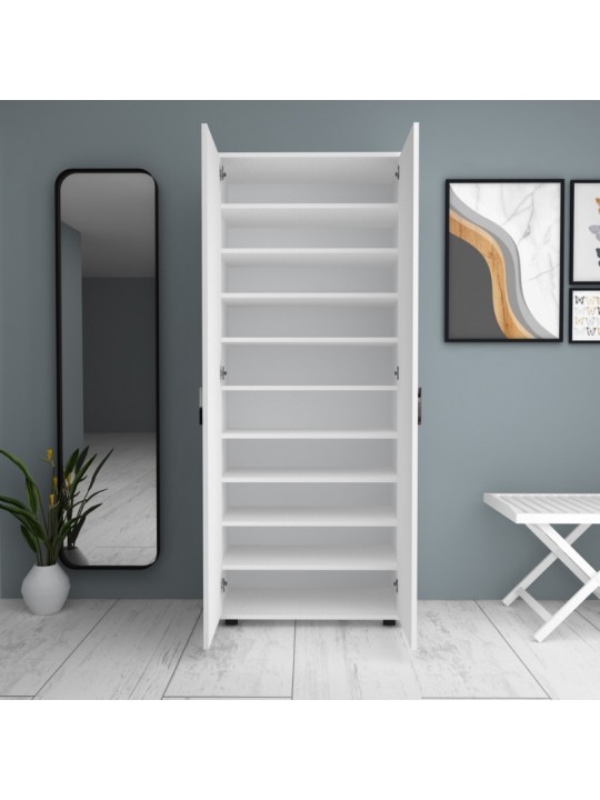 Ντουλάπα ρούχων - παπουτσοθήκη Eric Megapap δίφυλλη χρώμα λευκό 76x36x187εκ. Ντουλάπα ρούχων - παπουτσοθήκη Eric Megapap δίφυλλη χρώμα λευκό 76x36x187εκ.