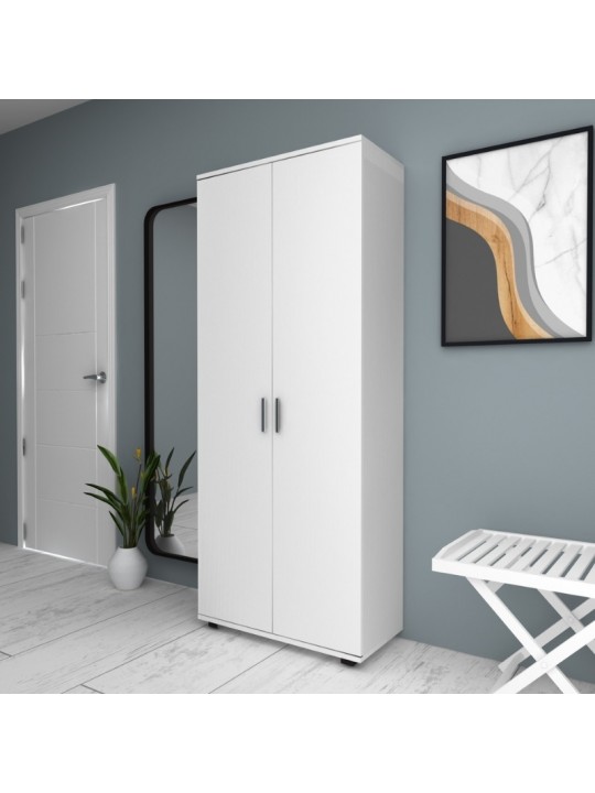Ντουλάπα ρούχων - παπουτσοθήκη Eric Megapap δίφυλλη χρώμα λευκό 76x36x187εκ. Ντουλάπα ρούχων - παπουτσοθήκη Eric Megapap δίφυλλη χρώμα λευκό 76x36x187εκ.
