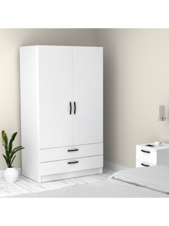 Ντουλάπα ρούχων Victoria Megapap δίφυλλη με συρτάρια χρώμα λευκό 100x60x181εκ. Ντουλάπα ρούχων Victoria Megapap δίφυλλη με συρτάρια χρώμα λευκό 100x60x181εκ.