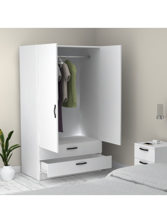 Ντουλάπα ρούχων Victoria Megapap δίφυλλη με συρτάρια χρώμα λευκό 100x60x181εκ. Ντουλάπα ρούχων Victoria Megapap δίφυλλη με συρτάρια χρώμα λευκό 100x60x181εκ.