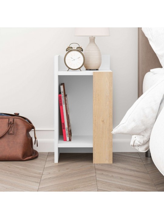 Κομοδίνο Elos Megapap χρώμα λευκό - saphhire oak 30x31,7x55εκ. Κομοδίνο Elos Megapap χρώμα λευκό - saphhire oak 30x31,7x55εκ.