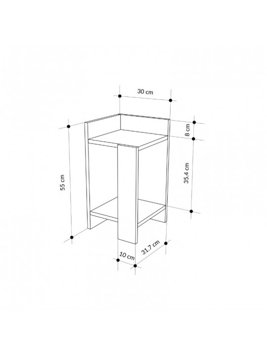 Κομοδίνο Elos Megapap χρώμα λευκό - saphhire oak 30x31,7x55εκ. Κομοδίνο Elos Megapap χρώμα λευκό - saphhire oak 30x31,7x55εκ.