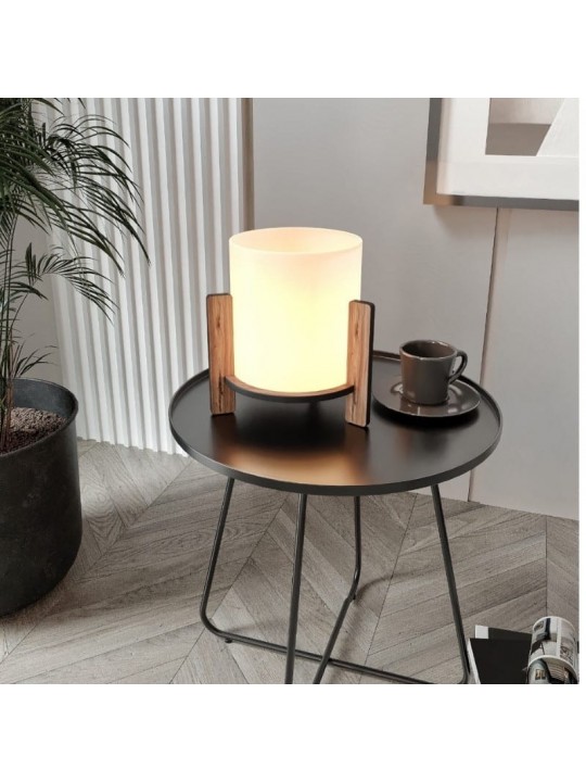 Φωτιστικό επιτραπέζιο Pine Megapap E27 Mdf - ύφασμα Pvc χρώμα καρυδί - κρεμ Ø20x20εκ. Φωτιστικό επιτραπέζιο Pine Megapap E27 Mdf - ύφασμα Pvc χρώμα καρυδί - κρεμ Ø20x20εκ.