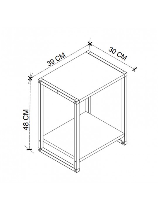 Κομοδίνο Gina Megapap χρώμα ανθρακί - μαύρο 39x30x48εκ. Κομοδίνο Gina Megapap χρώμα ανθρακί - μαύρο 39x30x48εκ.