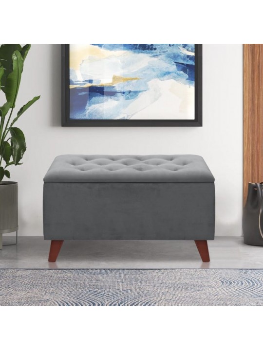 Σκαμπώ - Ταμπουρέ Lotus Megapap βελούδινο χρώμα γκρι 90x40x50εκ. Σκαμπώ - Ταμπουρέ Lotus Megapap βελούδινο χρώμα γκρι 90x40x50εκ.