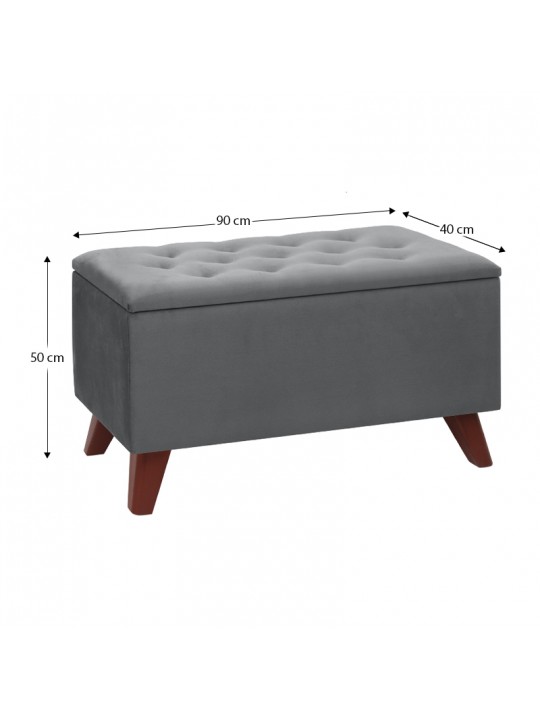 Σκαμπώ - Ταμπουρέ Lotus Megapap βελούδινο χρώμα γκρι 90x40x50εκ. Σκαμπώ - Ταμπουρέ Lotus Megapap βελούδινο χρώμα γκρι 90x40x50εκ.