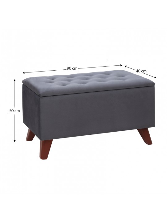 Σκαμπώ - Ταμπουρέ Lotus Megapap βελούδινο χρώμα ανθρακί 90x40x50εκ. Σκαμπώ - Ταμπουρέ Lotus Megapap βελούδινο χρώμα ανθρακί 90x40x50εκ.