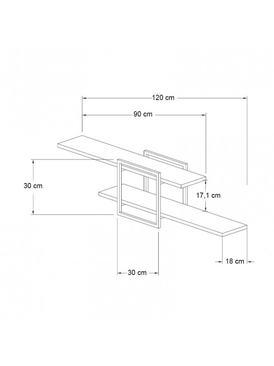 Ραφιέρα τοίχου Mone Megapap χρώμα sapphire oak - μαύρο 120x18x30εκ. Ραφιέρα τοίχου Mone Megapap χρώμα sapphire oak - μαύρο 120x18x30εκ.