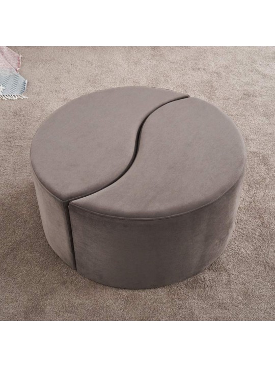 Σκαμπώ Alis Megapap βελούδινο χρώμα ανοιχτό γκρι 80x80x40εκ. Σκαμπώ Alis Megapap βελούδινο χρώμα ανοιχτό γκρι 80x80x40εκ.