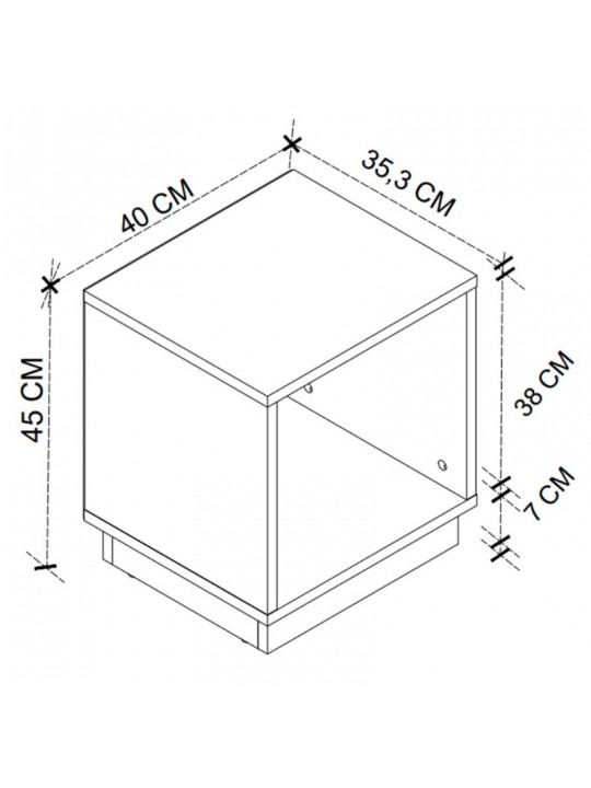 Κομοδίνο Gino Megapap χρώμα sapphire oak 40x35,3x45εκ. Κομοδίνο Gino Megapap χρώμα sapphire oak 40x35,3x45εκ.