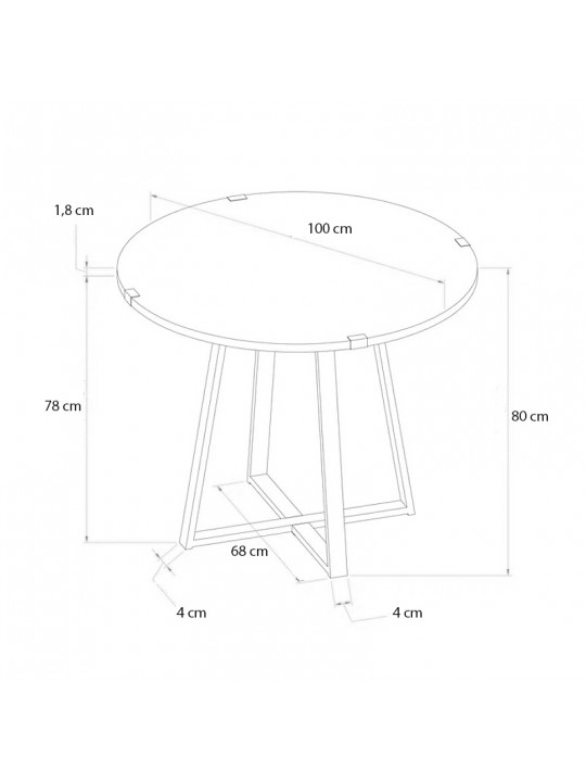 Τραπέζι Rubes Megapap χρώμα καρυδί - ανθρακί 100x100x78εκ. Τραπέζι Rubes Megapap χρώμα καρυδί - ανθρακί 100x100x78εκ.