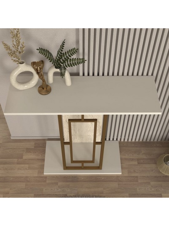 Κονσόλα Alderas Megapap χρώμα sandstone - travertine - χρυσό 90x29,6x76,8εκ. Κονσόλα Alderas Megapap χρώμα sandstone - travertine - χρυσό 90x29,6x76,8εκ.