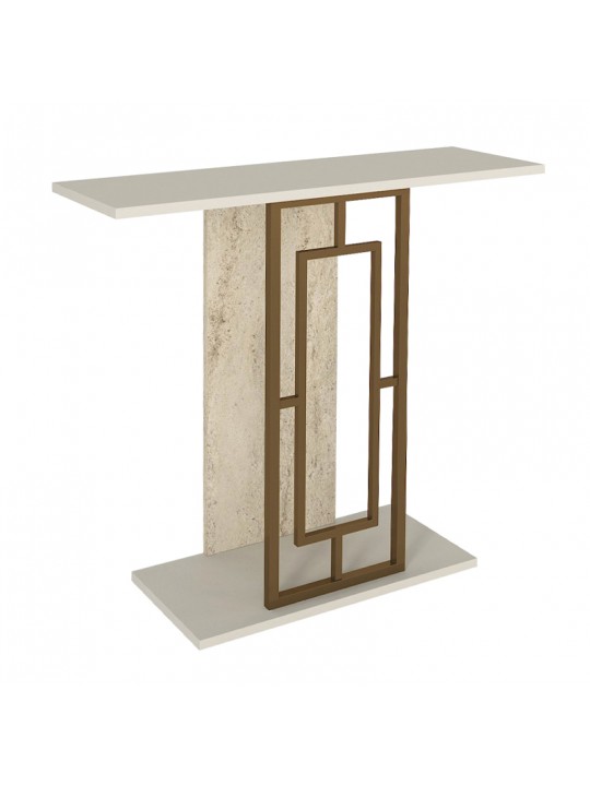 Κονσόλα Alderas Megapap χρώμα sandstone - travertine - χρυσό 90x29,6x76,8εκ. Κονσόλα Alderas Megapap χρώμα sandstone - travertine - χρυσό 90x29,6x76,8εκ.