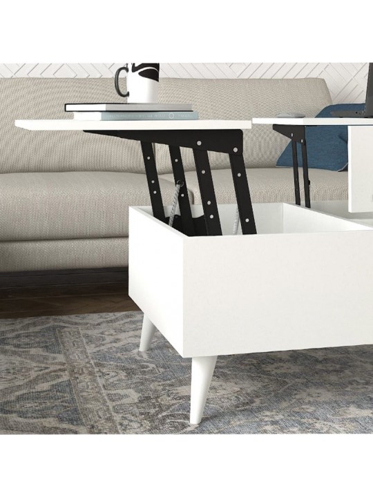 Τραπεζάκι σαλονιού Roy Megapap με σερβιτόρο χρώμα λευκό 121x69x40εκ. Τραπεζάκι σαλονιού Roy Megapap με σερβιτόρο χρώμα λευκό 121x69x40εκ.