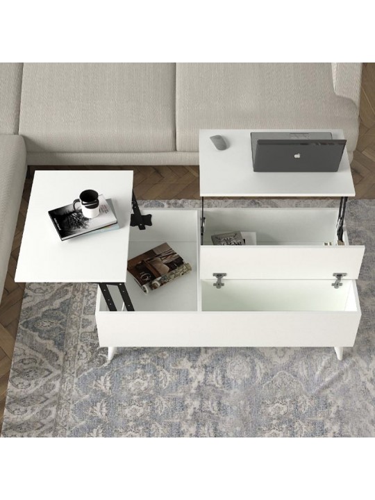 Τραπεζάκι σαλονιού Roy Megapap με σερβιτόρο χρώμα λευκό 121x69x40εκ. Τραπεζάκι σαλονιού Roy Megapap με σερβιτόρο χρώμα λευκό 121x69x40εκ.