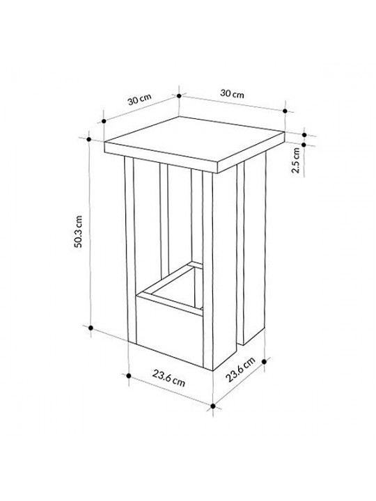 Τραπεζάκι βοηθητικό Tasos Megapap χρώμα λευκό 30x30x50,3εκ. Τραπεζάκι βοηθητικό Tasos Megapap χρώμα λευκό 30x30x50,3εκ.