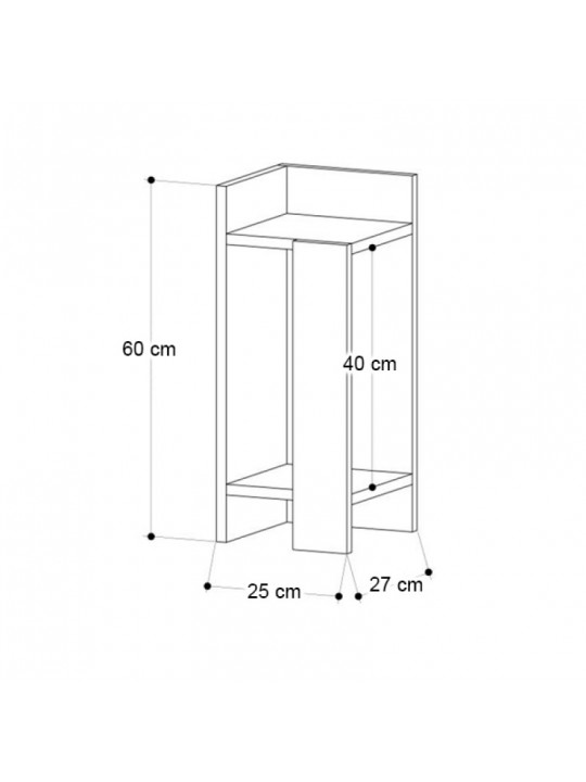 Κομοδίνο Elos Megapap αριστερό χρώμα sapphire oak - ανθρακί 25x27x60εκ. Κομοδίνο Elos Megapap αριστερό χρώμα sapphire oak - ανθρακί 25x27x60εκ.