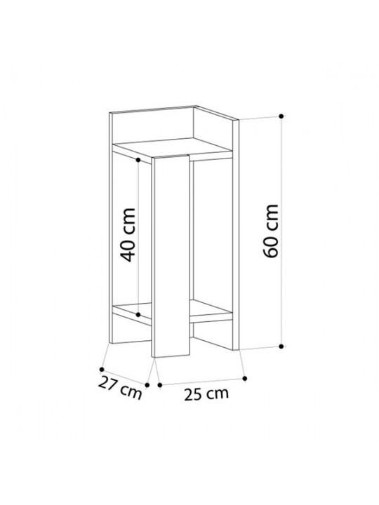 Κομοδίνο Elos Megapap δεξί χρώμα sapphire oak - ανθρακί 25x27x60εκ. Κομοδίνο Elos Megapap δεξί χρώμα sapphire oak - ανθρακί 25x27x60εκ.