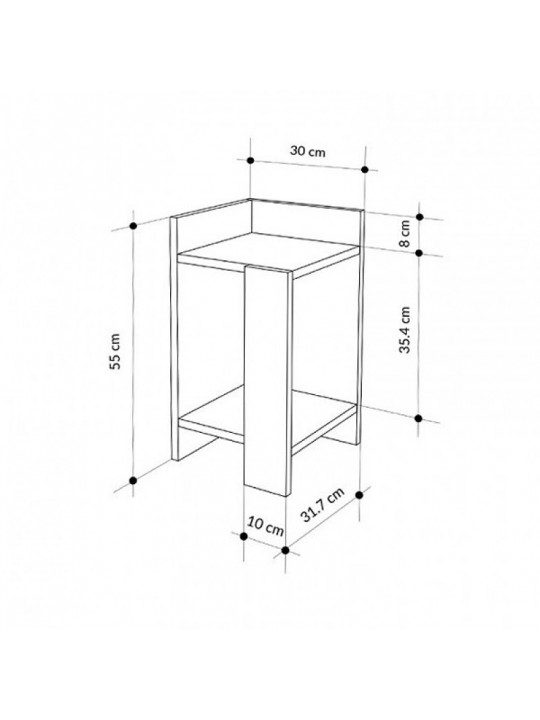 Κομοδίνο Elos Megapap δεξί χρώμα sapphire oak - ανθρακί 25x27x60εκ. Κομοδίνο Elos Megapap δεξί χρώμα sapphire oak - ανθρακί 25x27x60εκ.