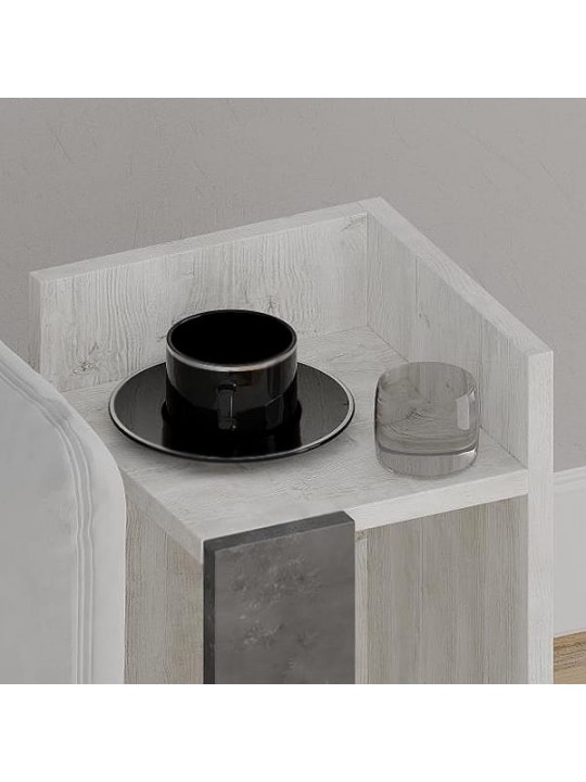 Κομοδίνο Elos Megapap δεξί χρώμα λευκό αντικέ - γκρι ρετρό 25x27x60εκ. Κομοδίνο Elos Megapap δεξί χρώμα λευκό αντικέ - γκρι ρετρό 25x27x60εκ.