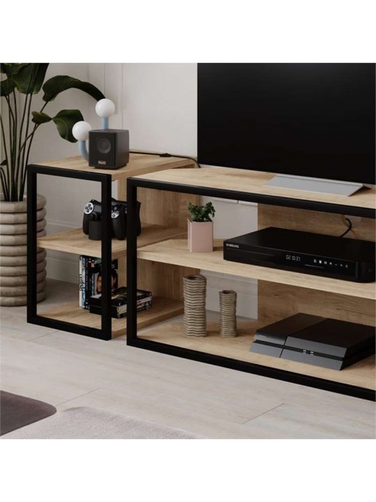 Έπιπλο τηλεόρασης γωνιακό Echo Megapap χρώμα sapphire oak 98x37x45εκ. Έπιπλο τηλεόρασης γωνιακό Echo Megapap χρώμα sapphire oak 98x37x45εκ.