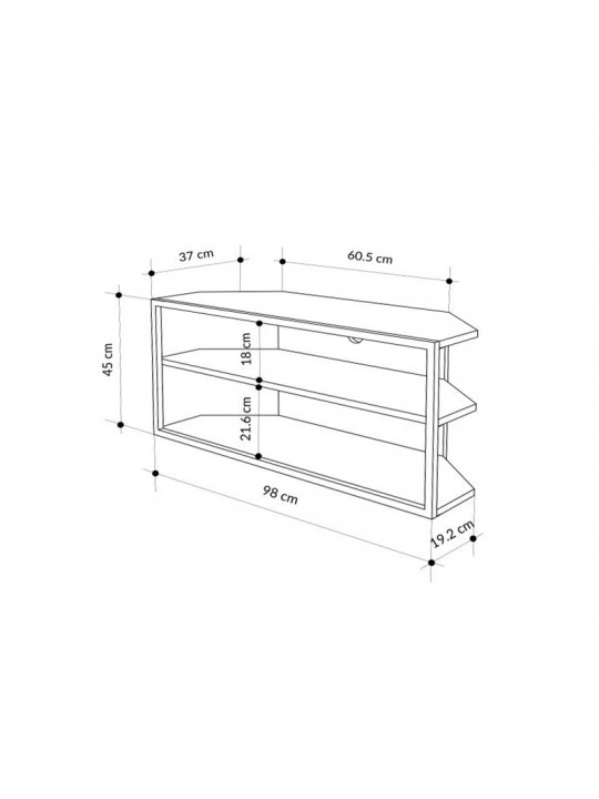 Έπιπλο τηλεόρασης γωνιακό Echo Megapap χρώμα sapphire oak 98x37x45εκ. Έπιπλο τηλεόρασης γωνιακό Echo Megapap χρώμα sapphire oak 98x37x45εκ.