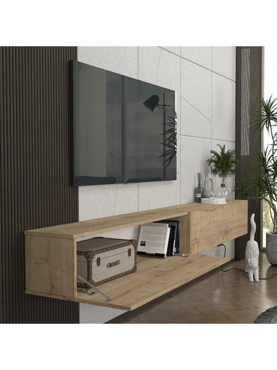 Έπιπλο τηλεόρασης επιτοίχιο Espanse Megapap χρώμα sapphire oak 241,8x31,7x30εκ. Έπιπλο τηλεόρασης επιτοίχιο Espanse Megapap χρώμα sapphire oak 241,8x31,7x30εκ.