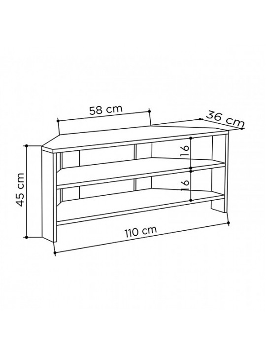Έπιπλο τηλεόρασης γωνιακό Thales Megapap χρώμα black wood 110x36x45εκ. Έπιπλο τηλεόρασης γωνιακό Thales Megapap χρώμα black wood 110x36x45εκ.