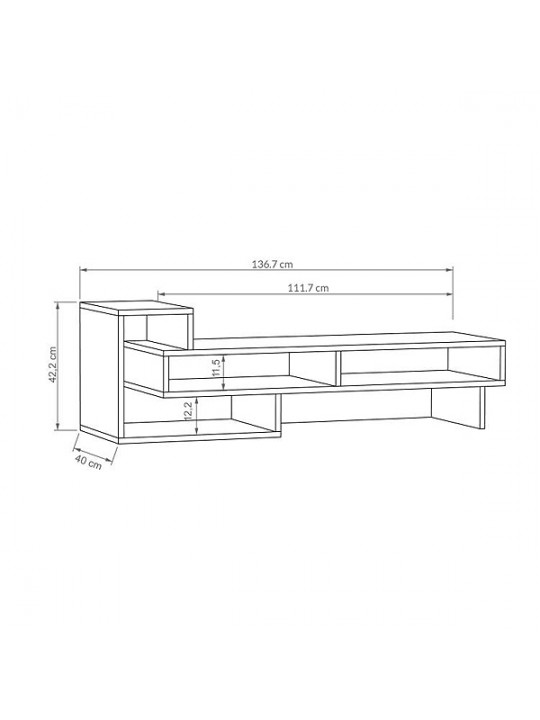 Έπιπλο τηλεόρασης Tetra Megapap χρώμα λευκό 136,7x40x42εκ. Έπιπλο τηλεόρασης Tetra Megapap χρώμα λευκό 136,7x40x42εκ.