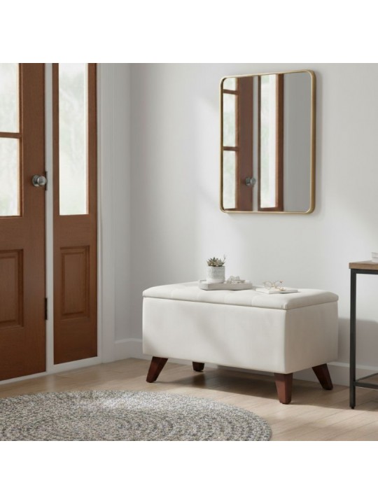 Σκαμπώ - Ταμπουρέ Lotus Megapap βελούδινο χρώμα κρεμ 90x40x50εκ. Σκαμπώ - Ταμπουρέ Lotus Megapap βελούδινο χρώμα κρεμ 90x40x50εκ.